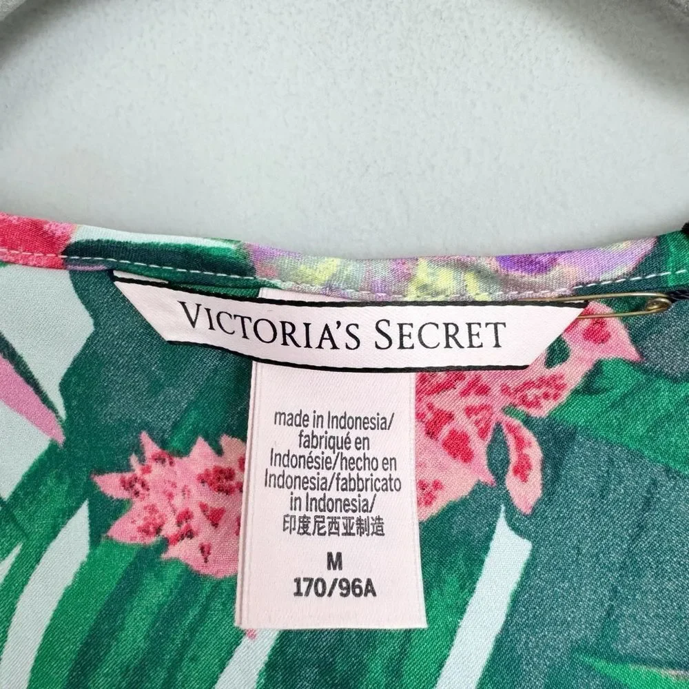 VICTORIA’S SECRET | NEW Tropical Floral Satin Look Sleep Tank Top Women’s Size M